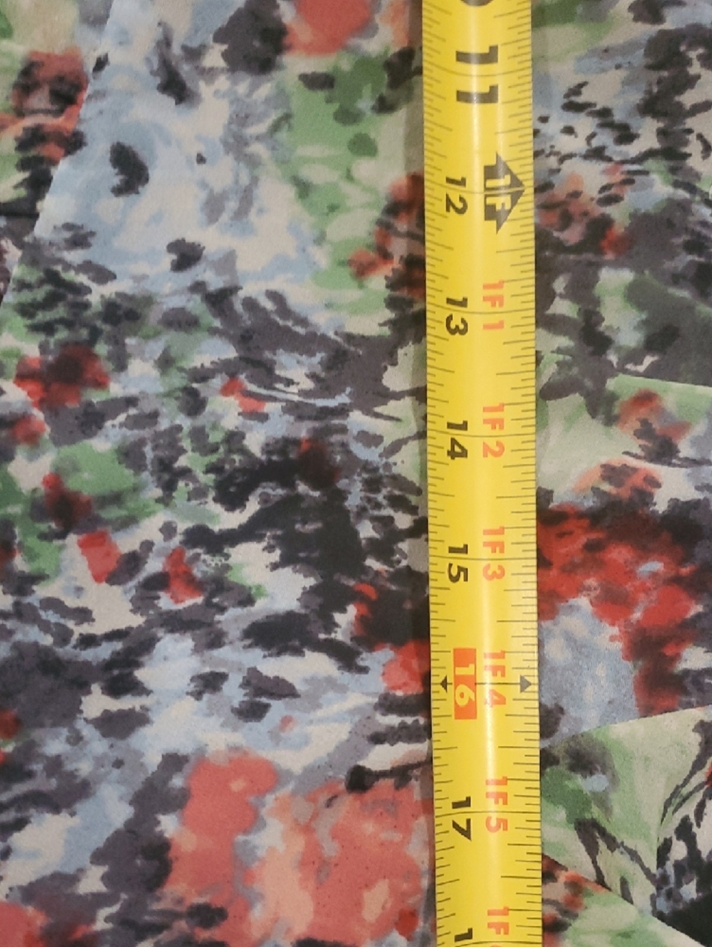 cinq a sept Floral Abstract V-Neck Ruffle Long Sleeve Top - Coral, Green, Gray - Picture 14 of 16